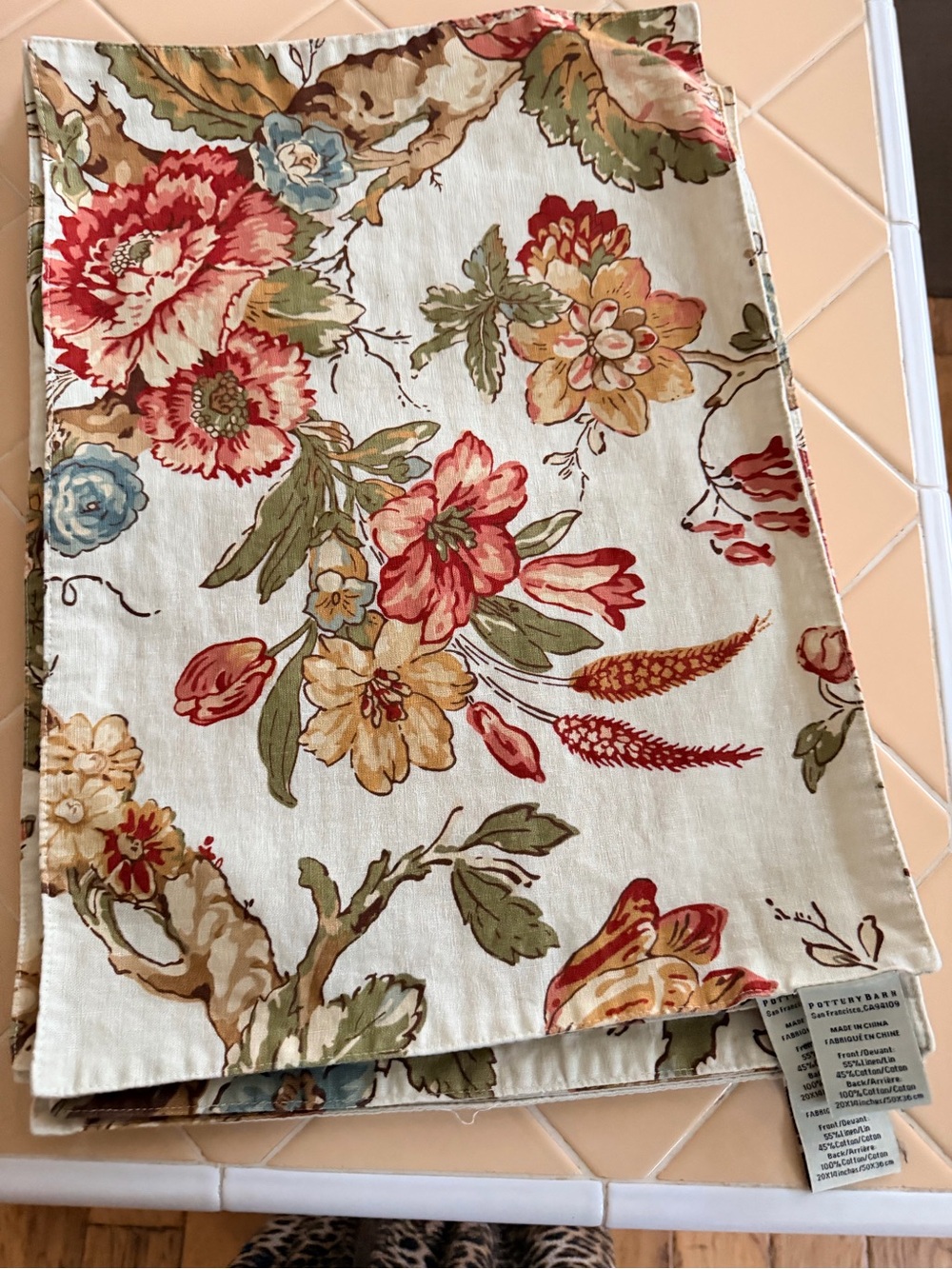 Floral Pottery Barn Placemats- x6